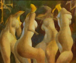 Ljubodrag Jankovic Jale, Bathers, Oil on canvas, 2006, 54x65cm